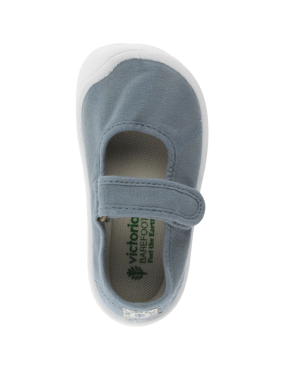 Merceditas Barefoot Victoria Atlantico de Lona con Velcro para Niña
