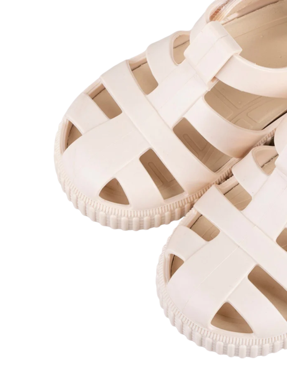 Sandalia Igor Suela Deportiva Con Velcro Marfil para Niña