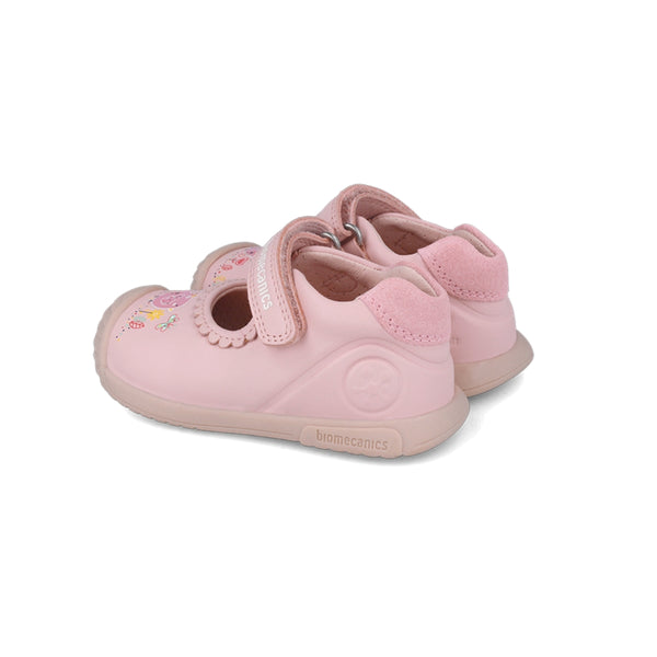 Zapato Niña Mercedes Rosa con Velcro - BIOMECANICS