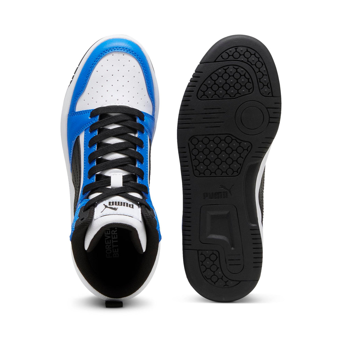 Tenis Puma Rebound V6 Mid JR Blancos para Niño