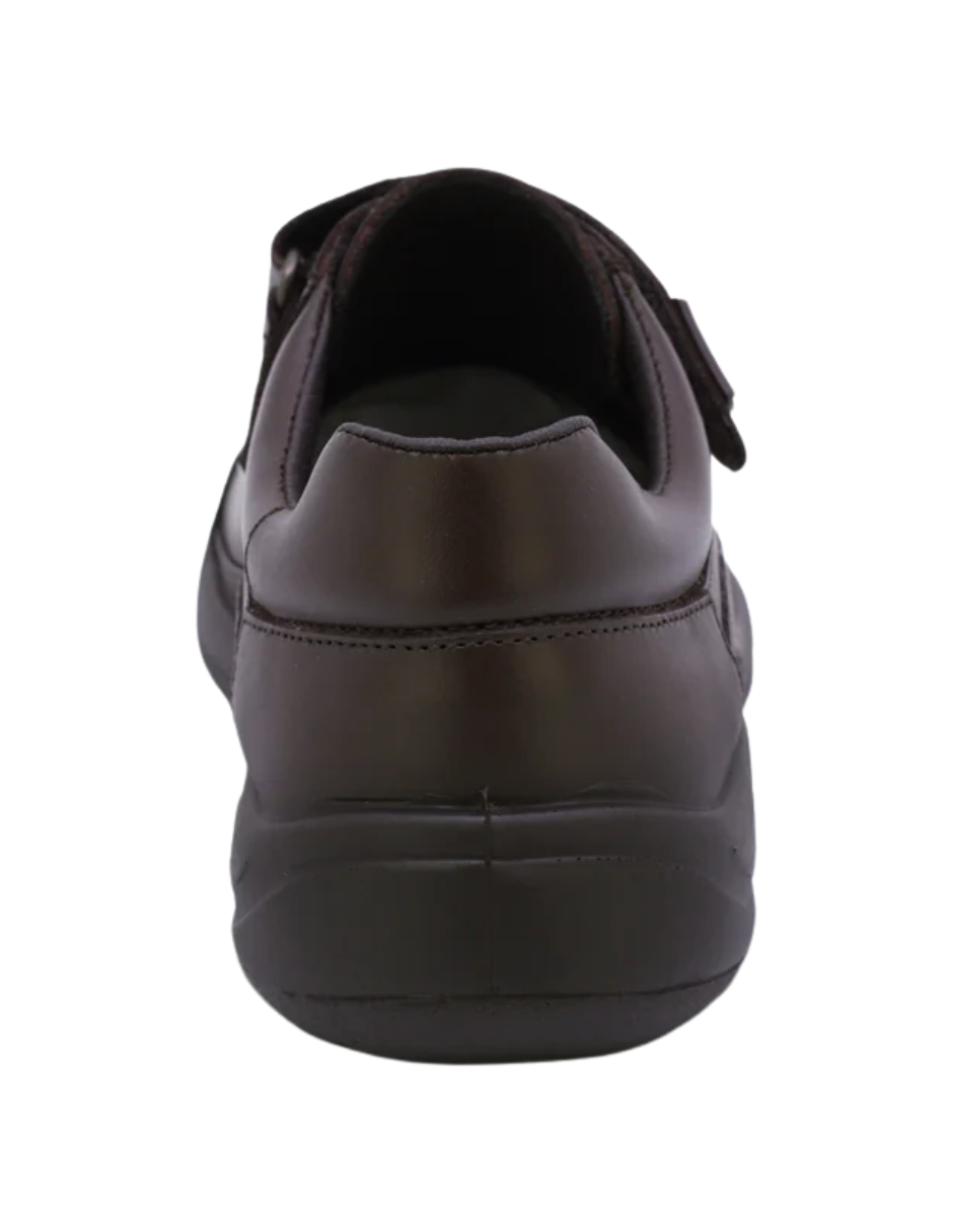 Zapato Coqueta Escolar Dos Velcros Puntera Cafés para Niño