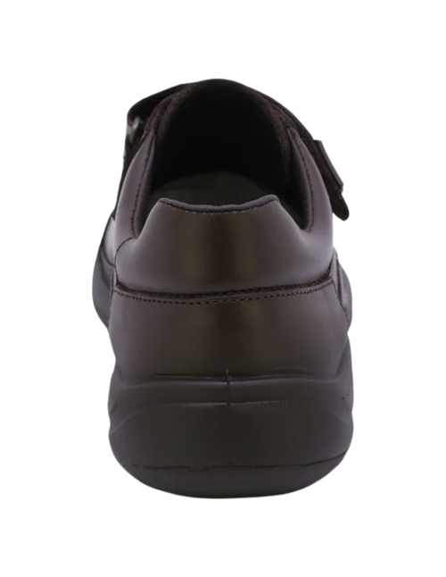 Zapato Escolar Audaz Café Con Dos Velcros Para Niño