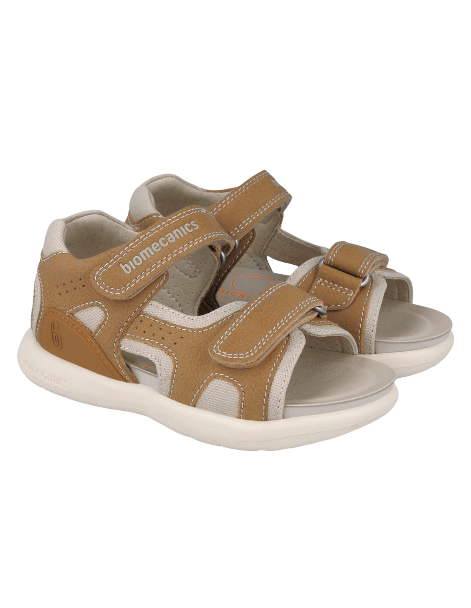 Sandalia Biomecanics Natural Descubierta con Velcros para Niño