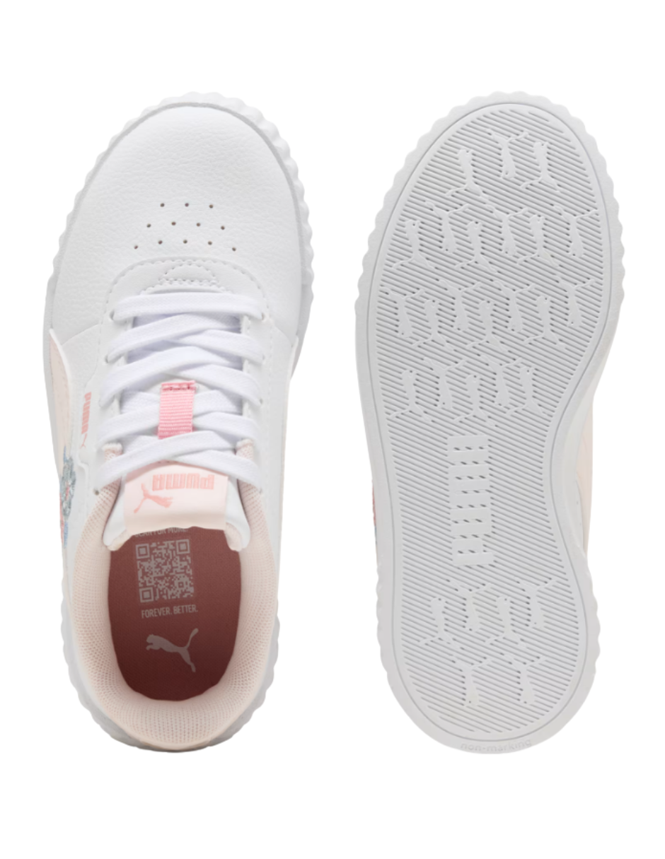 Tenis Puma Carina 3 Floral Ps Blancos para Niña