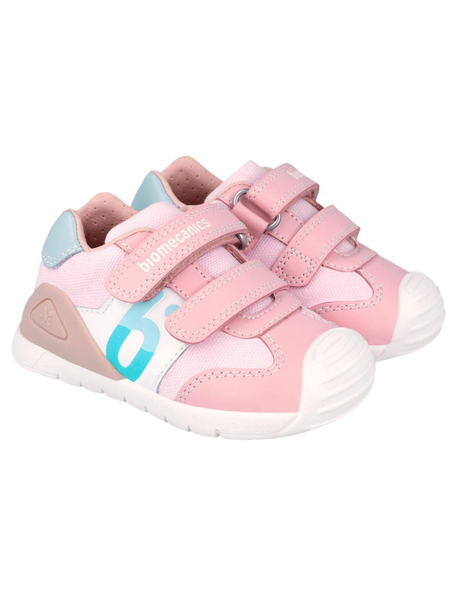 Zapato Biomecanics Rosa Velcro Doble B para Bebé