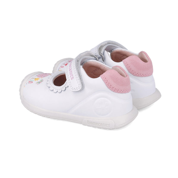 Zapato Mercedes Blanco con Velcro -BIOMECANICS