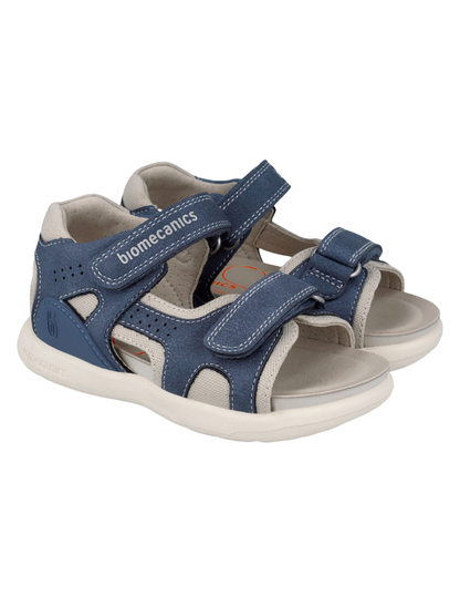 Sandalia Biomecanics Petrol Descubierta con Velcros para Niño