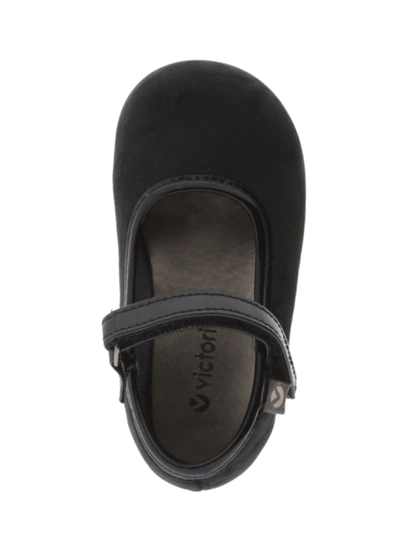 Balerina Victoria Negro Terciopelo con Velcro para Niña