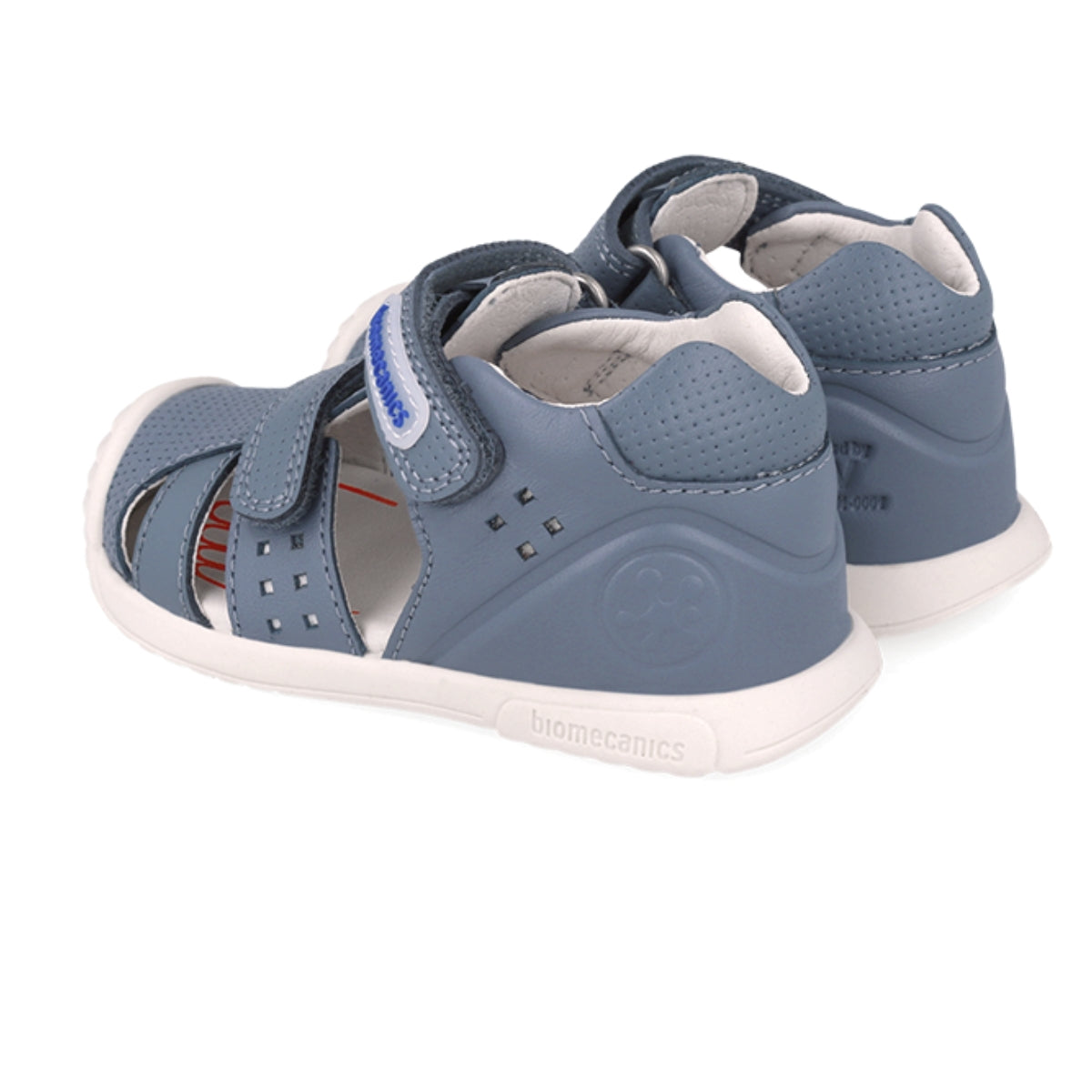 Sandalia Niño Piel Azul con Doble Velcro - BIOMECANICS