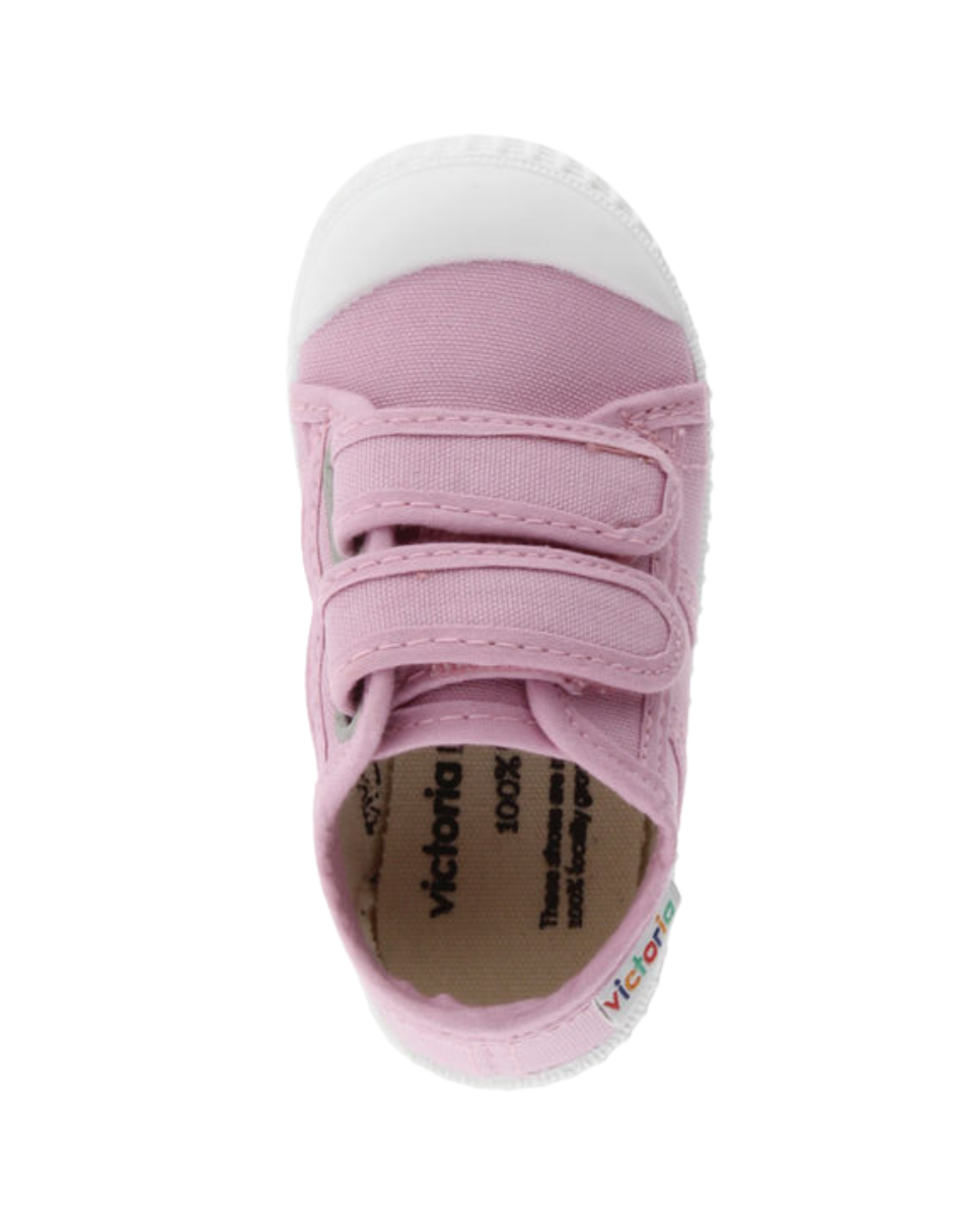 Zapato Victoria Petalos de Lona con Dos Velcros para Niña