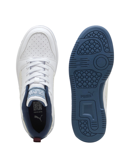 Tenis Puma Rebound V6 LO Mid 90S JR Blancos para Niño