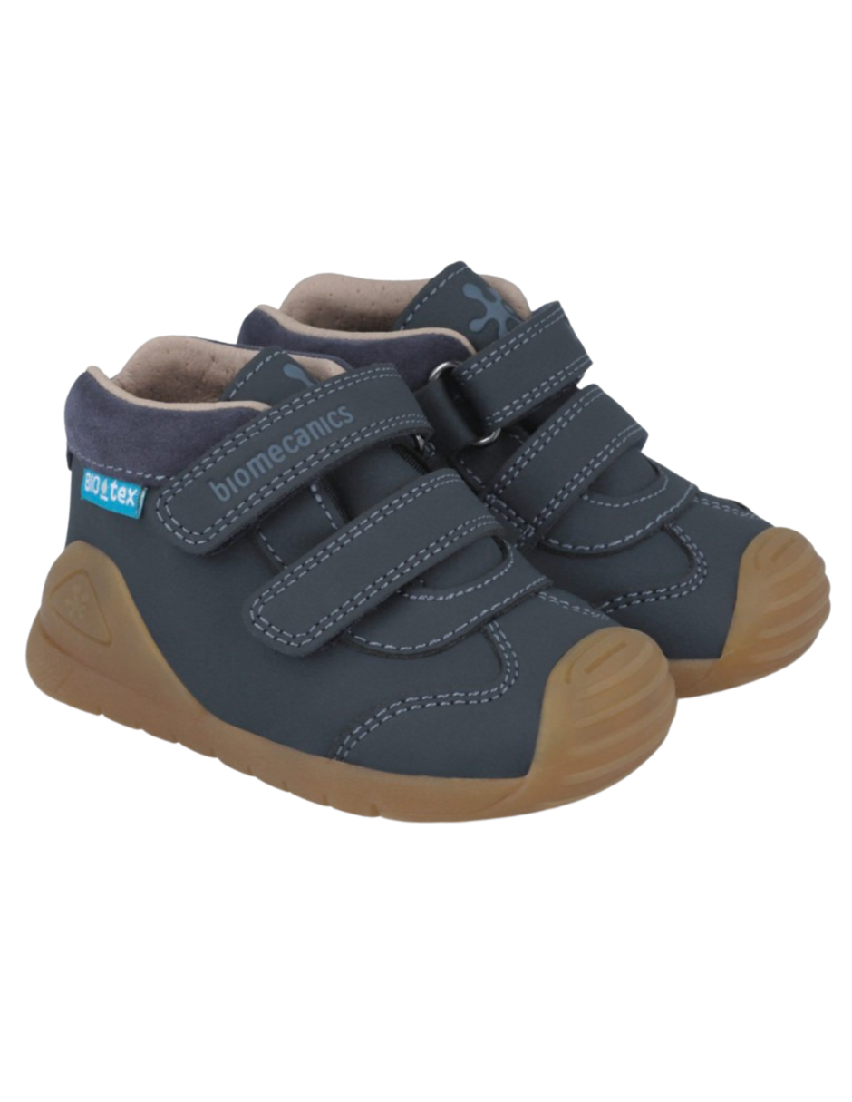 Zapato Biomecanics Azul Marino de Botin con Dos Velcros para Bebé