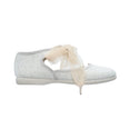Zapatos de niña en lino con moño de tul crudo – Tokolate