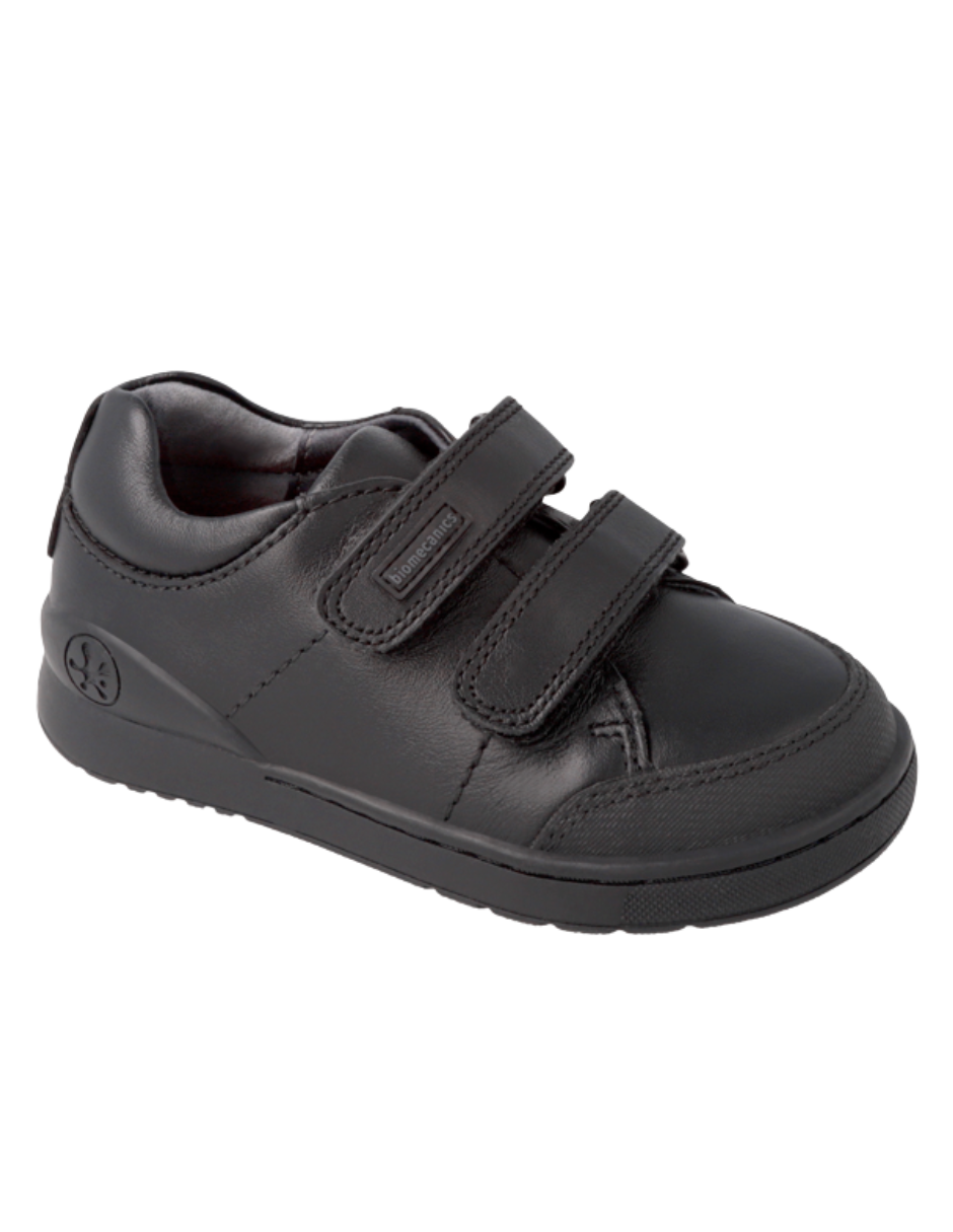 Zapato Biomecanics Escolar Puntera Con Velcro Negros para Niño