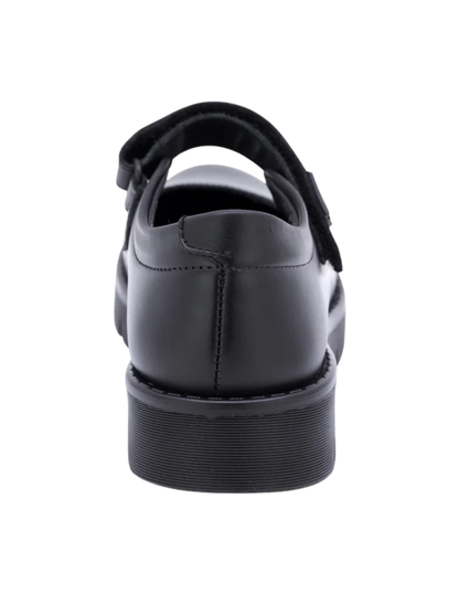 Zapato Coqueta Escolar Suela Rayada Con Velcro Negros para Niña