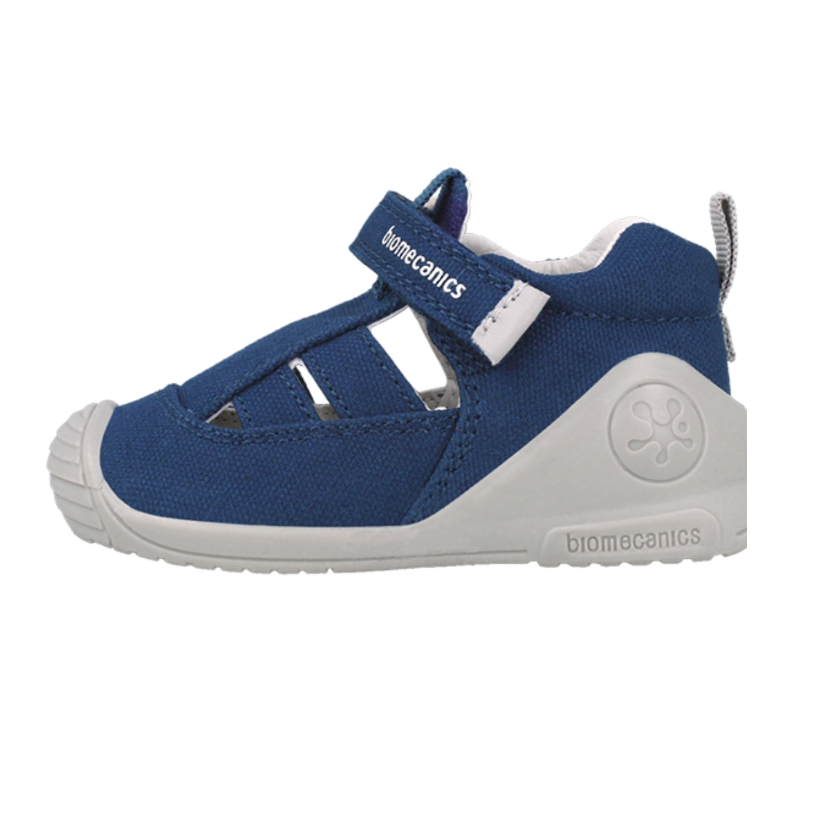 Sandalia Niño Piel Azul con Velcro - Biomecanics