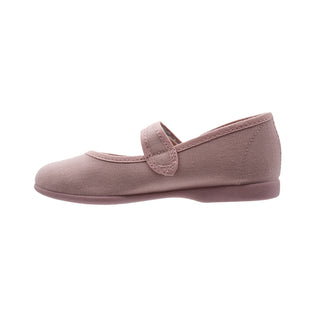 Zapato de niña en lona rosa maquillaje con velcro y botón – Pekis