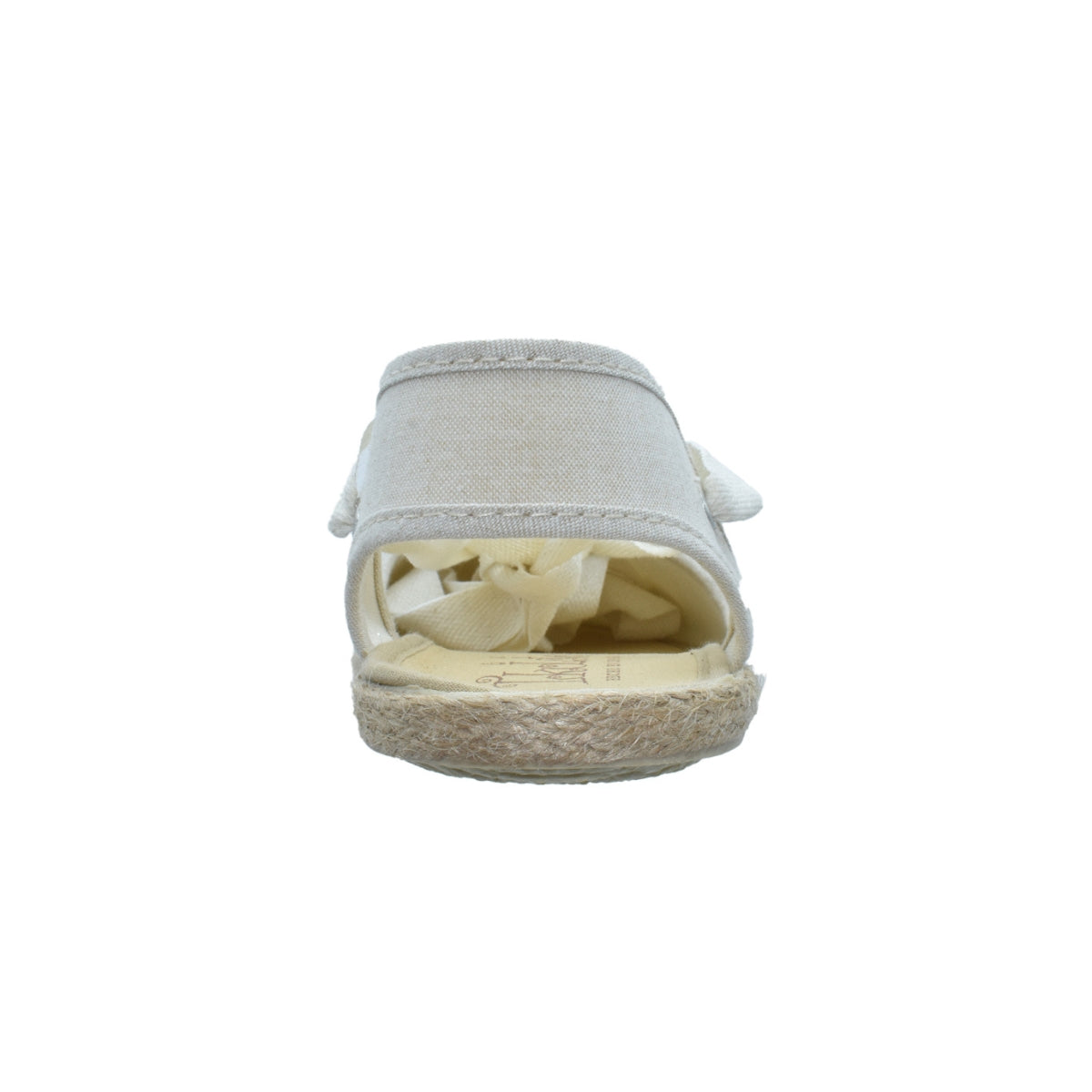 Zapato tipo valenciana en lino crudo con cintas – Tokolate