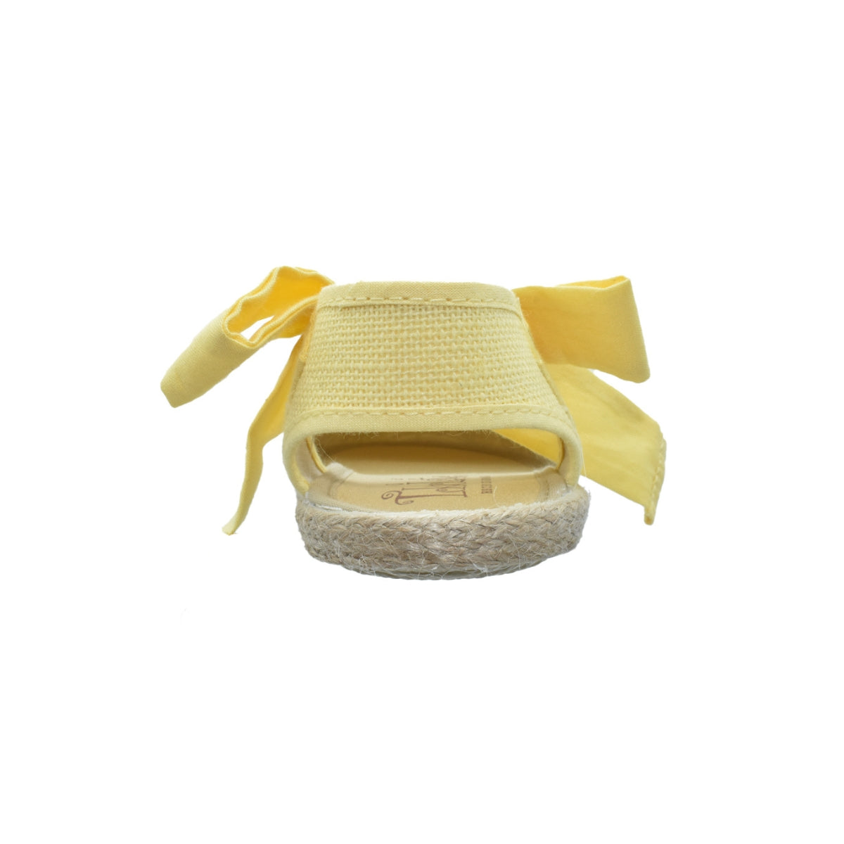 Zapato tipo valenciana en lino amarillo con lazo – Tokolate