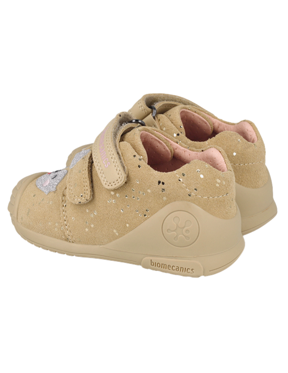 Zapato Biomecanics Botin Laminado Beige para Niña