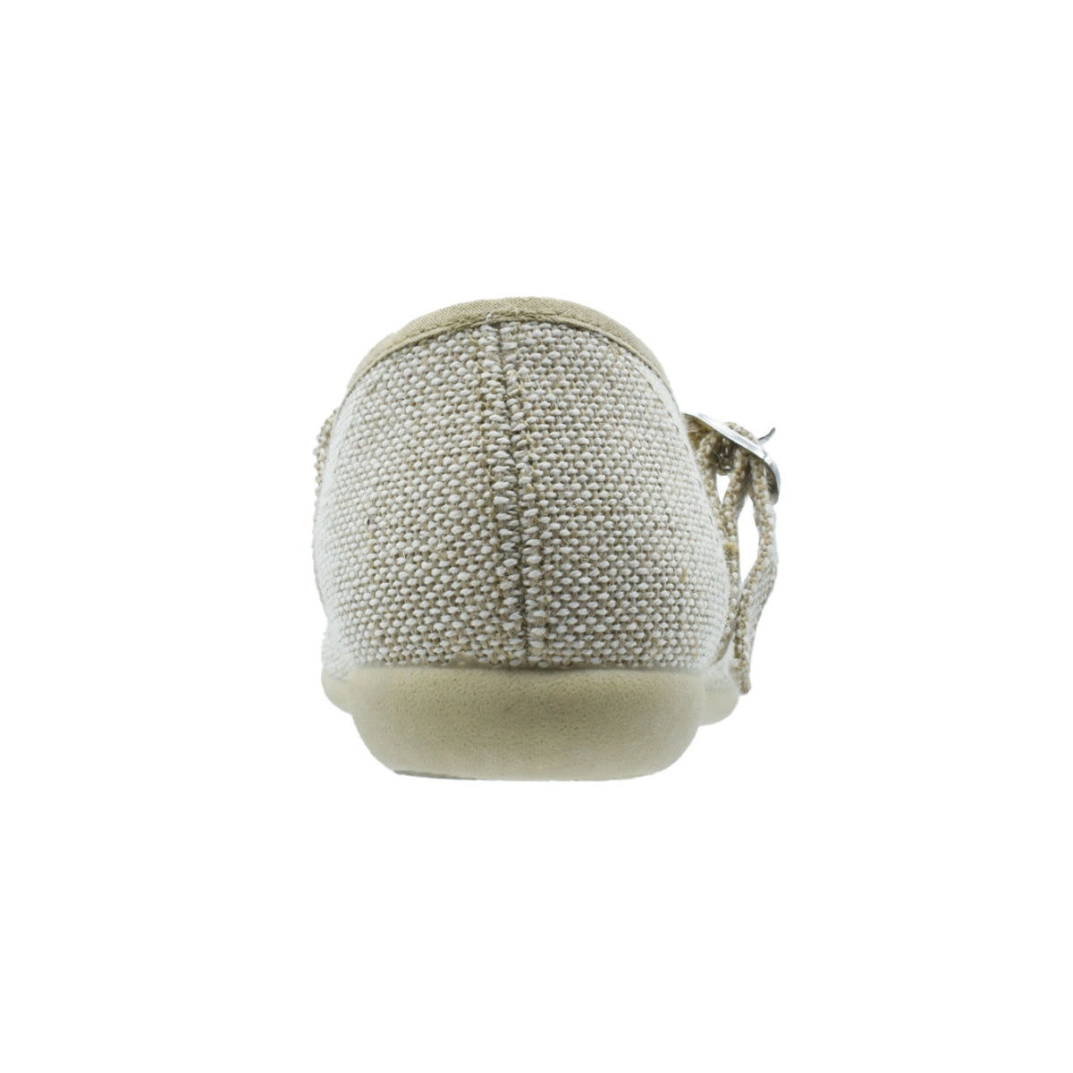 Zapato de niña lino beige con hebilla – Pekis