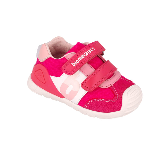 Zapato Niña Rosa con Doble Velcro - BIOMECANICS