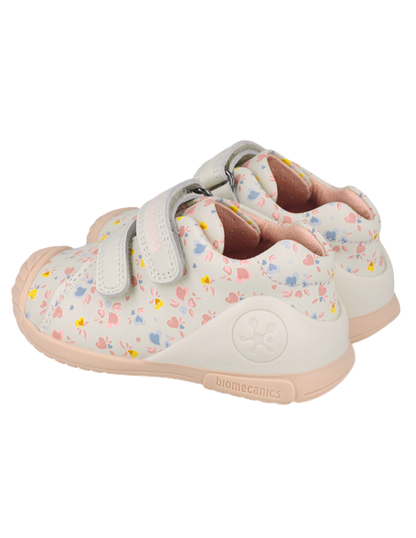 Zapato Biomecanics Botin Estampado Dos Velcros Blancos para Niña