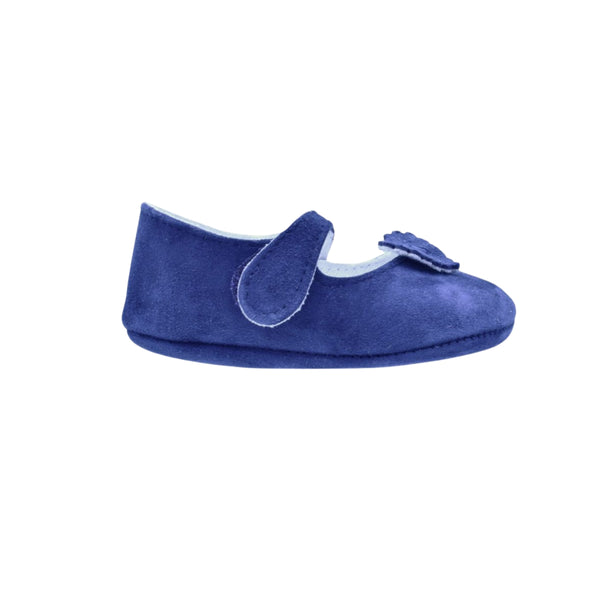 Zapatos Pekis en Ante Azul Marino para Bebé