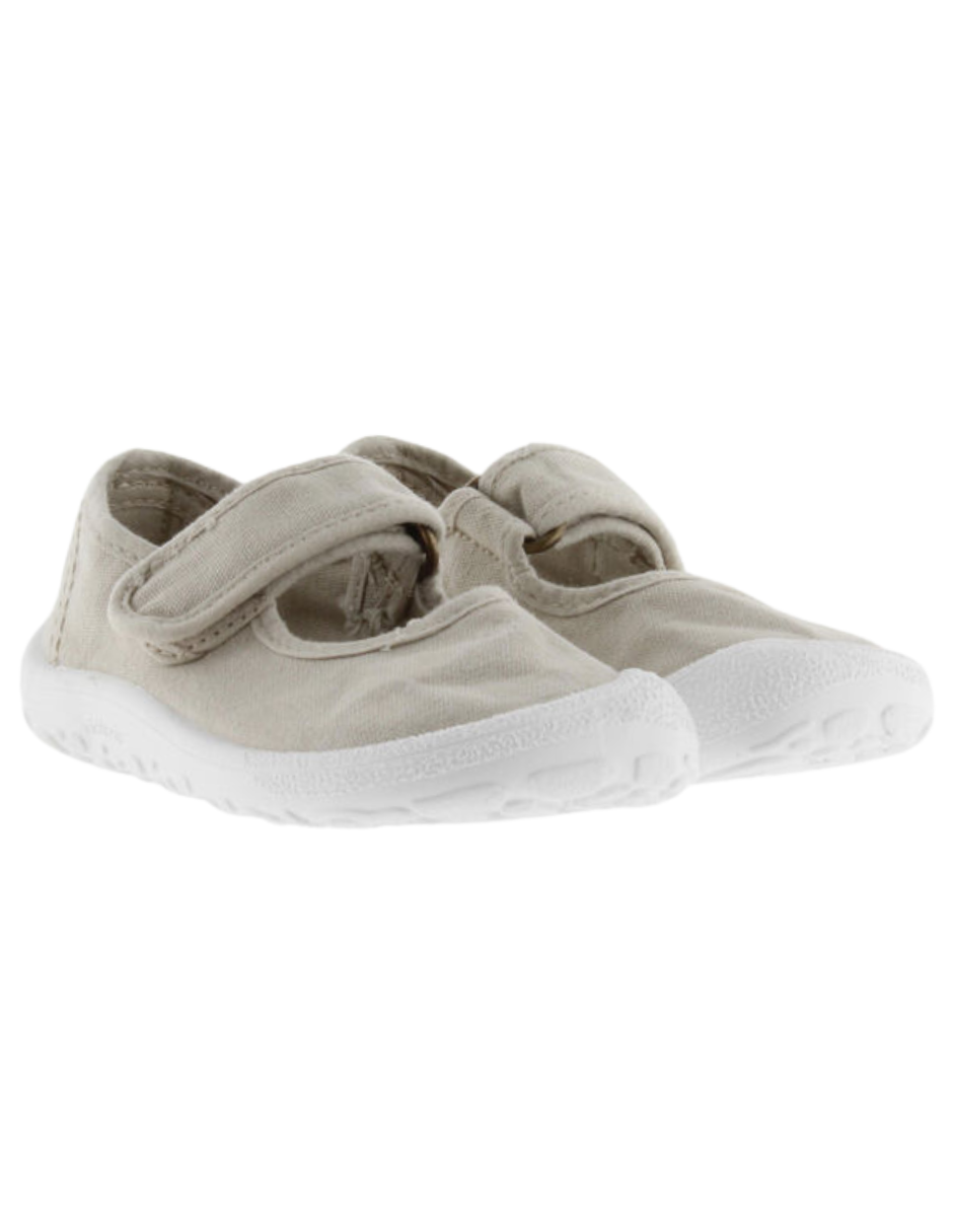 Merceditas Barefoot Victoria Hielo de Lona con Velcro para Niña