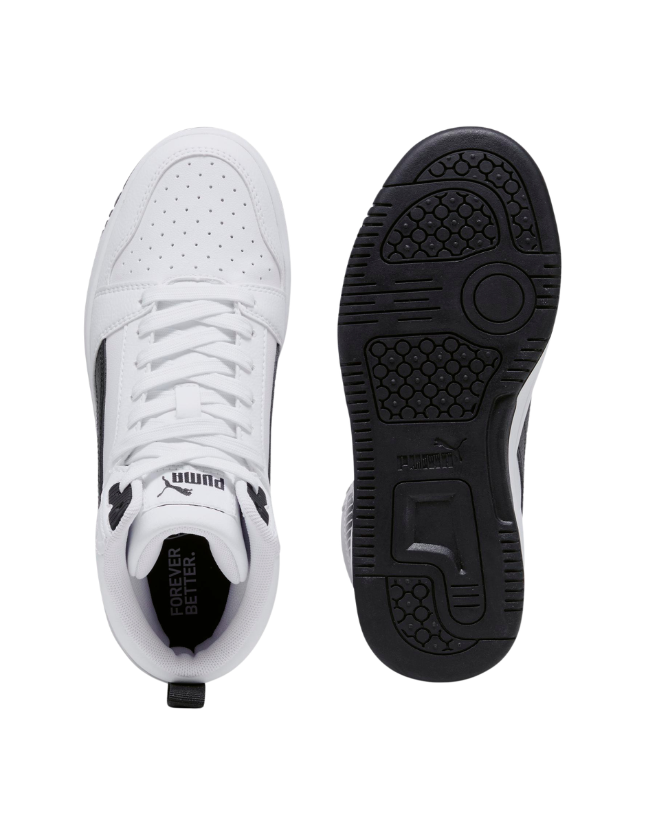 Tenis Puma Rebound V6 Mid JR Blancos para Niño