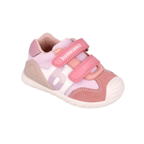 Zapato Niña Rosa con Doble Velcro - BIOMECANICS