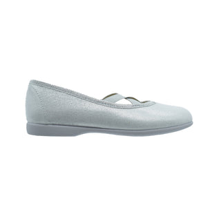 Zapato de niña tipo salón en color plata con elásticos – Pekis
