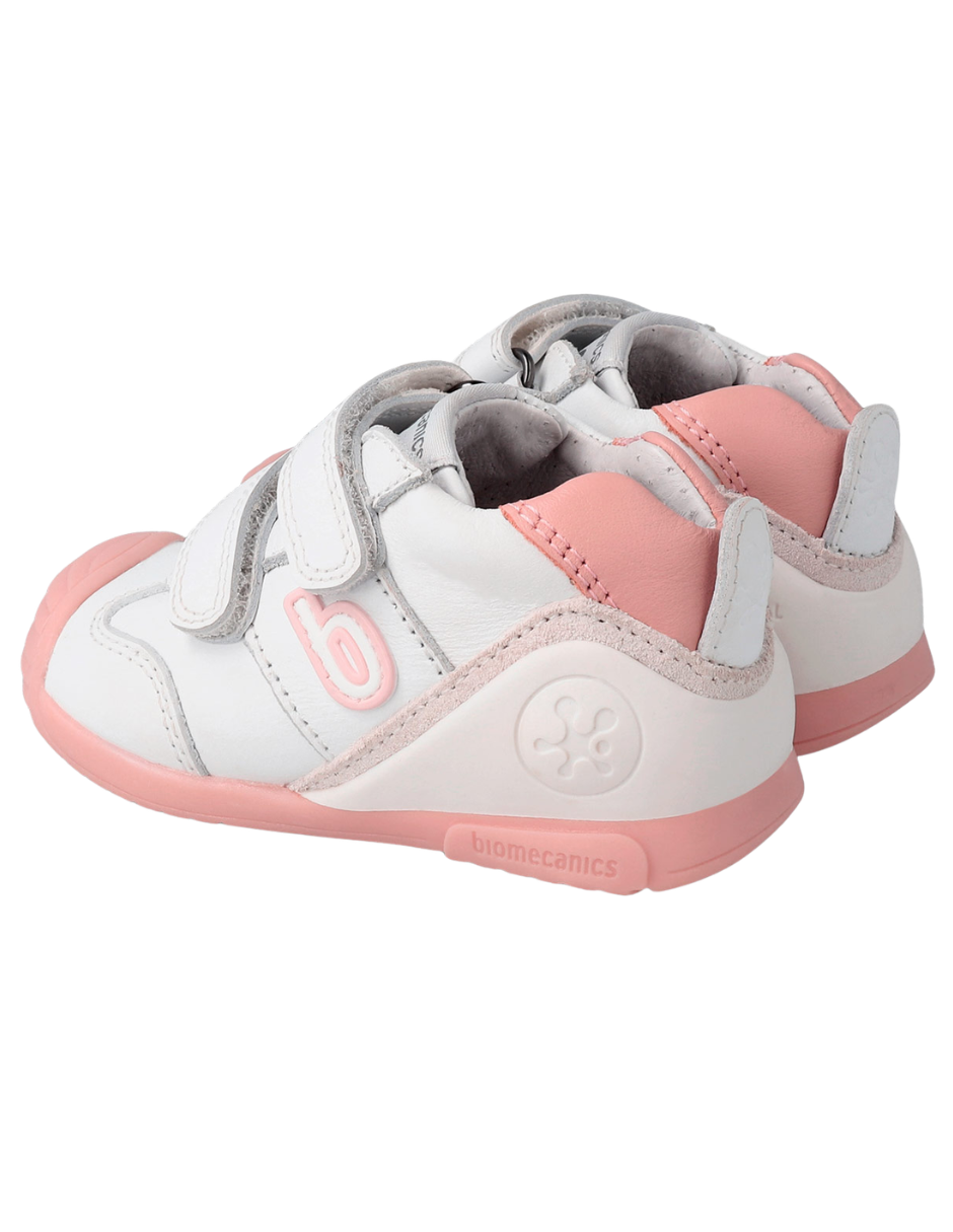 Zapato Basico Biomecanics Blanco-Rosa para Bebe