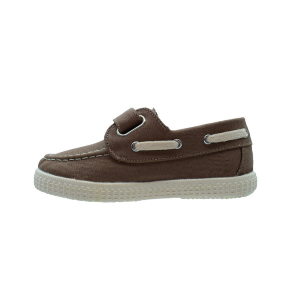 TOP SIDER NIÑO TOSTADO VELCRO PIQUE- PEKIS