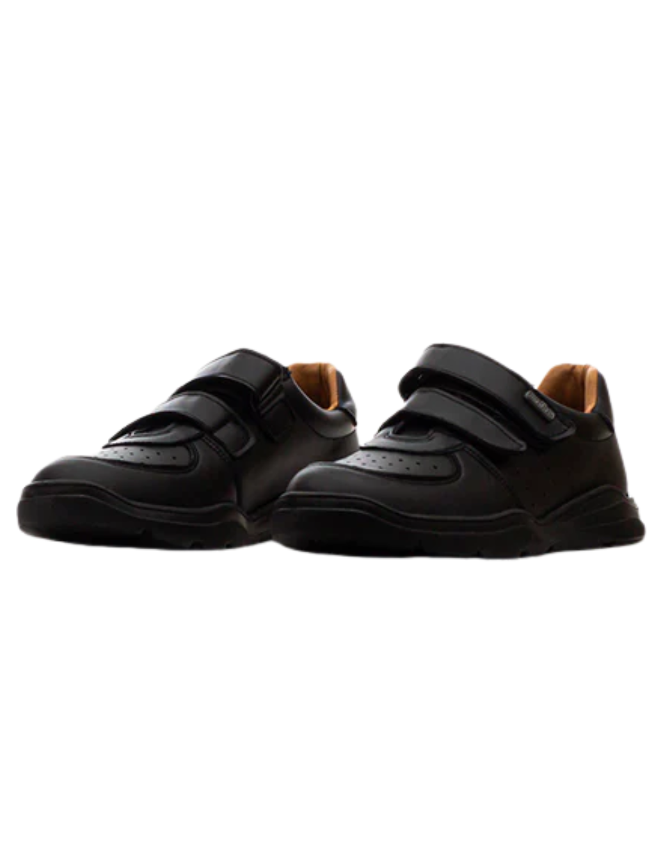 Zapato Coqueta Escolar Dos Velcros Negros para Niño
