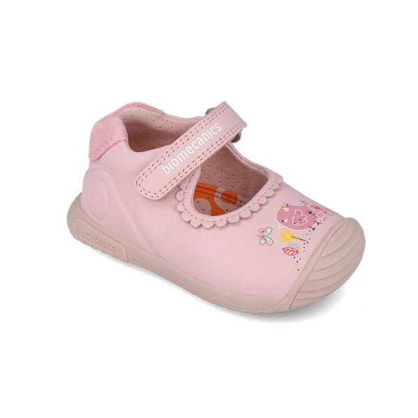 Zapato Niña Mercedes Rosa con Velcro - BIOMECANICS
