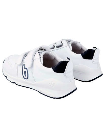 Zapato Basico Biomecanics Blanco-Azul con Dos Velcros Unisex