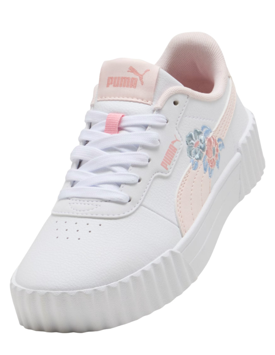 Tenis Puma Carina 3 Floral Jr Blancos para Niña