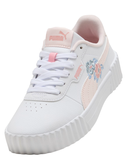Tenis Puma Carina 3 Floral Jr Blancos para Niña