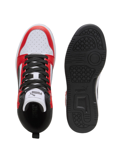 Tenis Puma Rebound V6 Mid JR Rojos para Niño