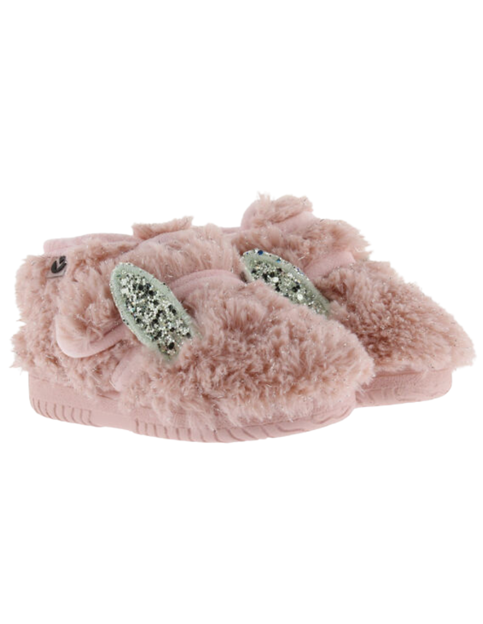 Pantufla Victoria Rosa con Orejas y Glitter para Niña