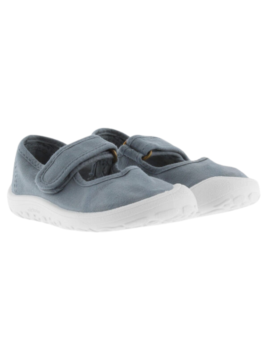 Merceditas Barefoot Victoria Atlantico de Lona con Velcro para Niña