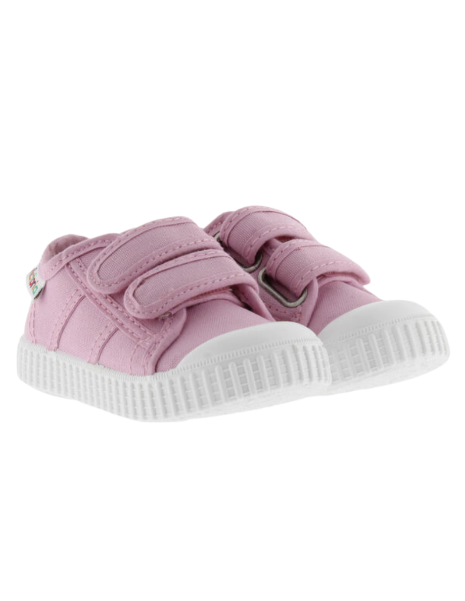 Zapato Victoria Petalos de Lona con Dos Velcros para Niña