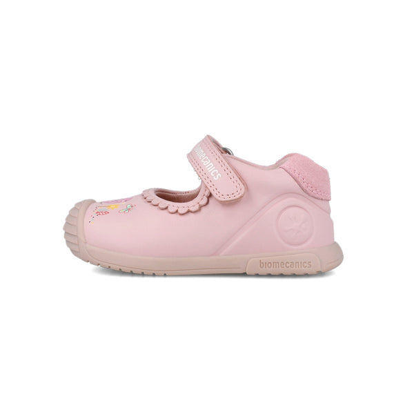 Zapato Niña Mercedes Rosa con Velcro - BIOMECANICS