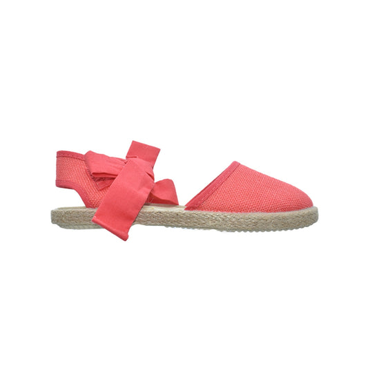 Zapato tipo valenciana en lino coral con lazo – Tokolate