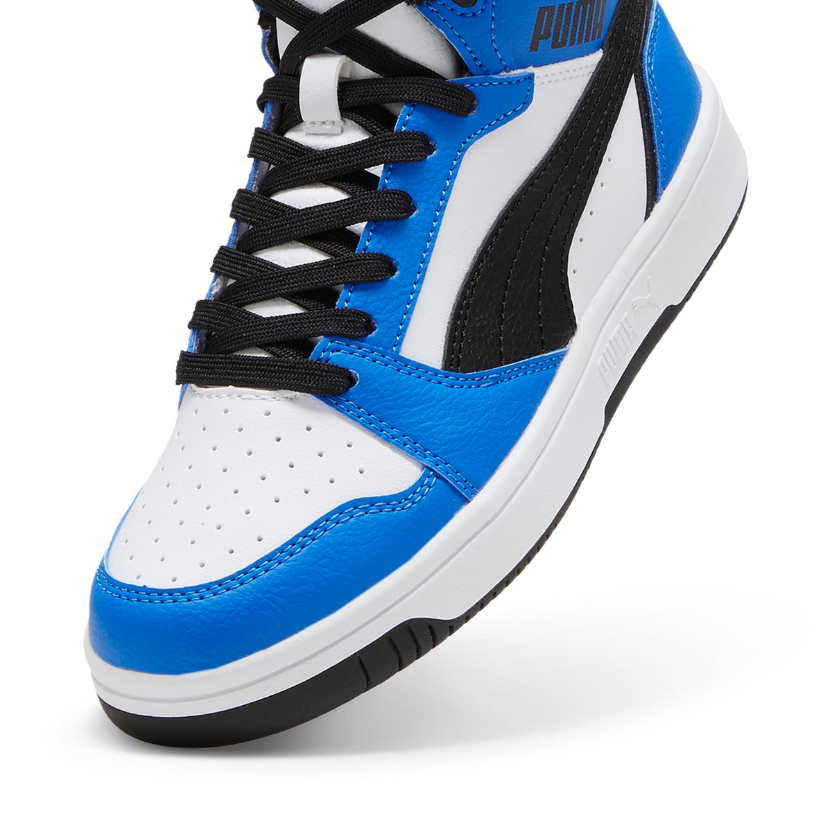Tenis Puma Rebound V6 Mid JR Blancos para Niño