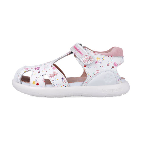 Sandalia Niña Mari Piel Estampada con Velcro - BIOMECANICS