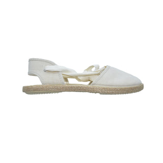 Zapato tipo valenciana en lino crudo con cintas – Tokolate