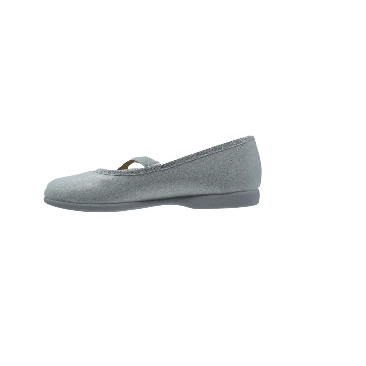 Zapato de niña tipo salón en color plata con elásticos – Pekis