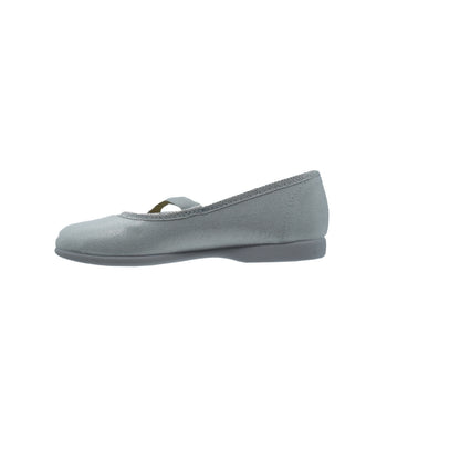 Zapatos de Salón Pekis en Color Plata con Elásticos para Niña